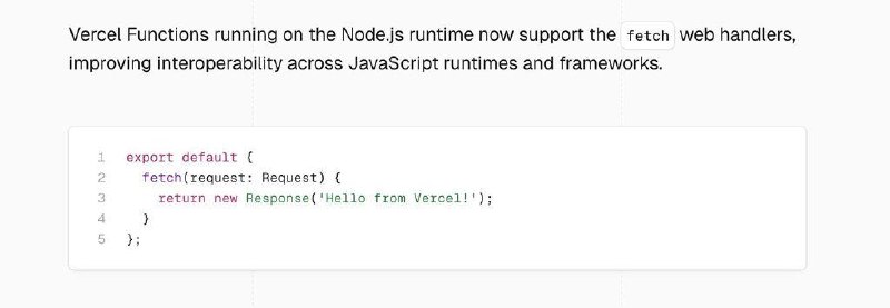 Vercel Functions 支持了 Fetch handler , Cloudflare Workers 支持了 Node.js 