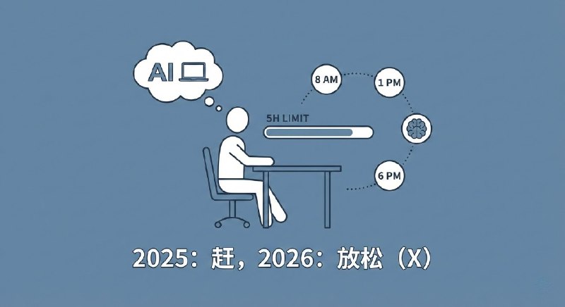 AI 编程真的让人容易上瘾，本来 2025 给自己的总结是：赶，2026 计划多放松休息一下