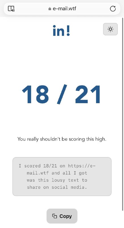 Email 地址是无法通过正则匹配的，除非你可以通过这个测试！